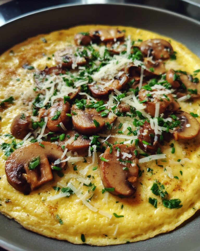 Omelette with mushrooms and herbs