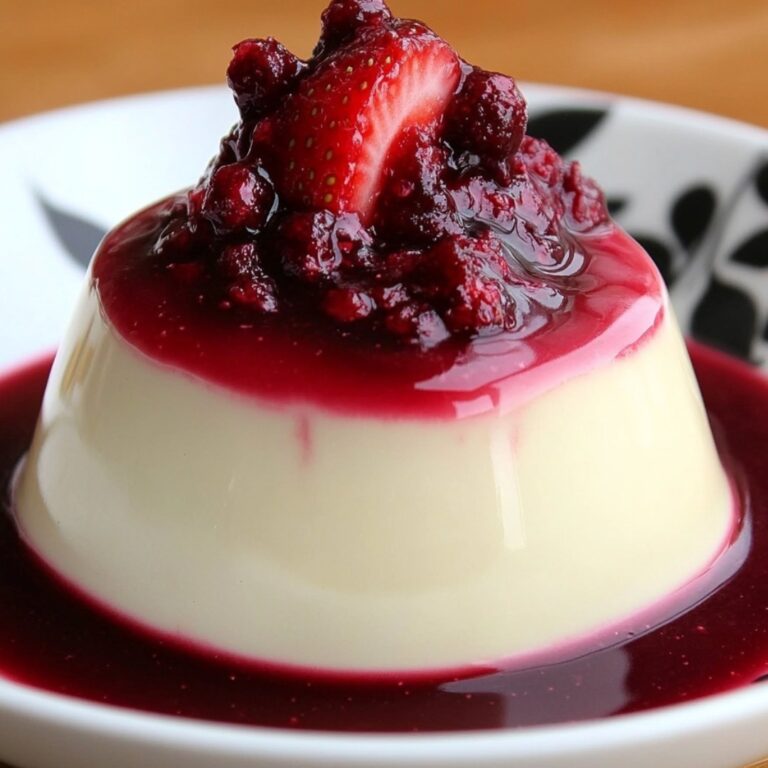 Light & Creamy Panna Cotta with Red Berry Coulis